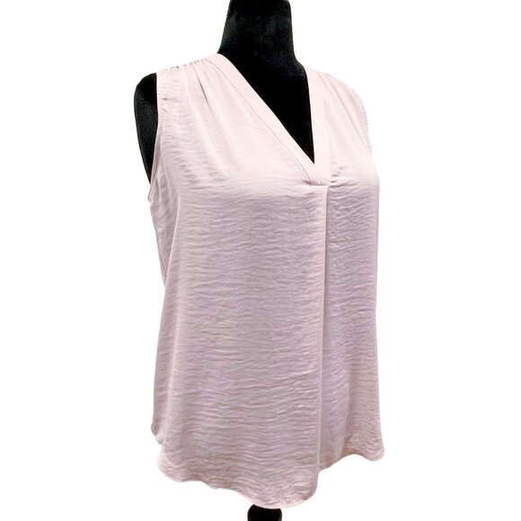 Blush-Colored V-Neck Rumple Blouse — Vince Camuto Women's 1X - Picture 8 of 12